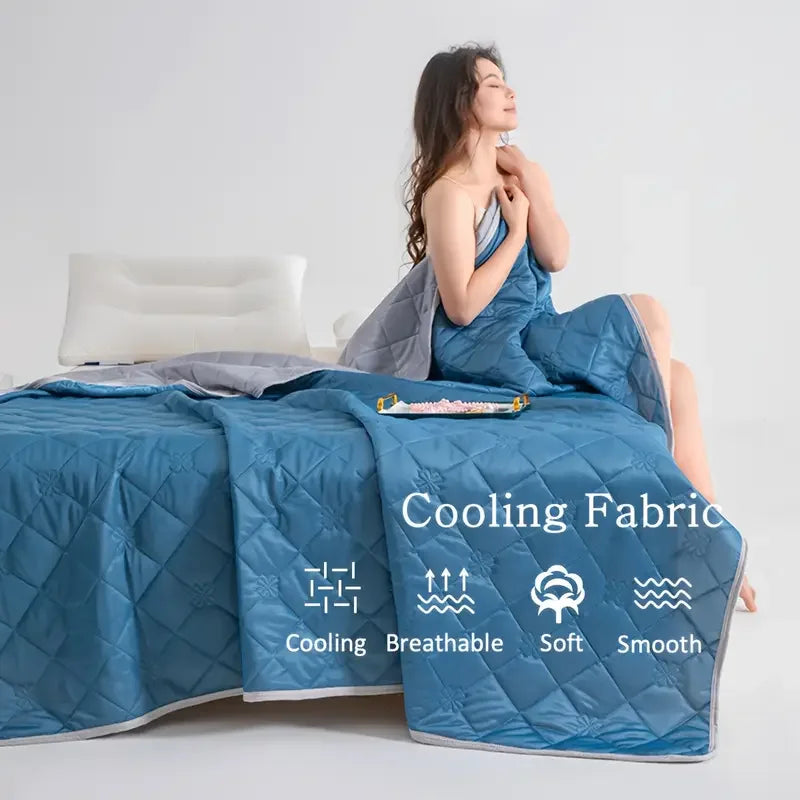 1pc Solid Color High-Quality  Summer Cooling Blanket, Lightweight, Breathable & Skin-Friendly for Hot Sleepers,Bedding 냉감이불/여름이불