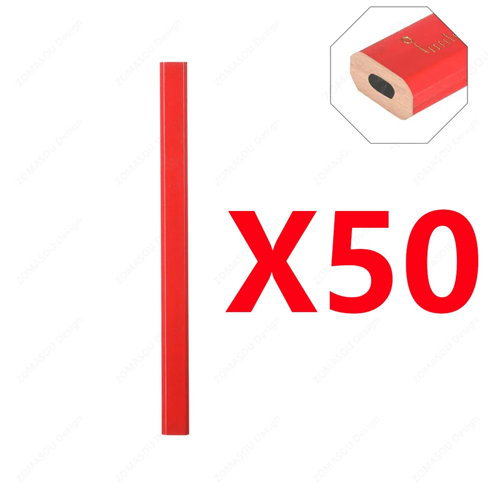 150-1Pcs Heavy Duty Octagonal Hard Black Carpenter Pencils Woodworking Pencils Site Dedicated Square for Marking Wood Concrete
