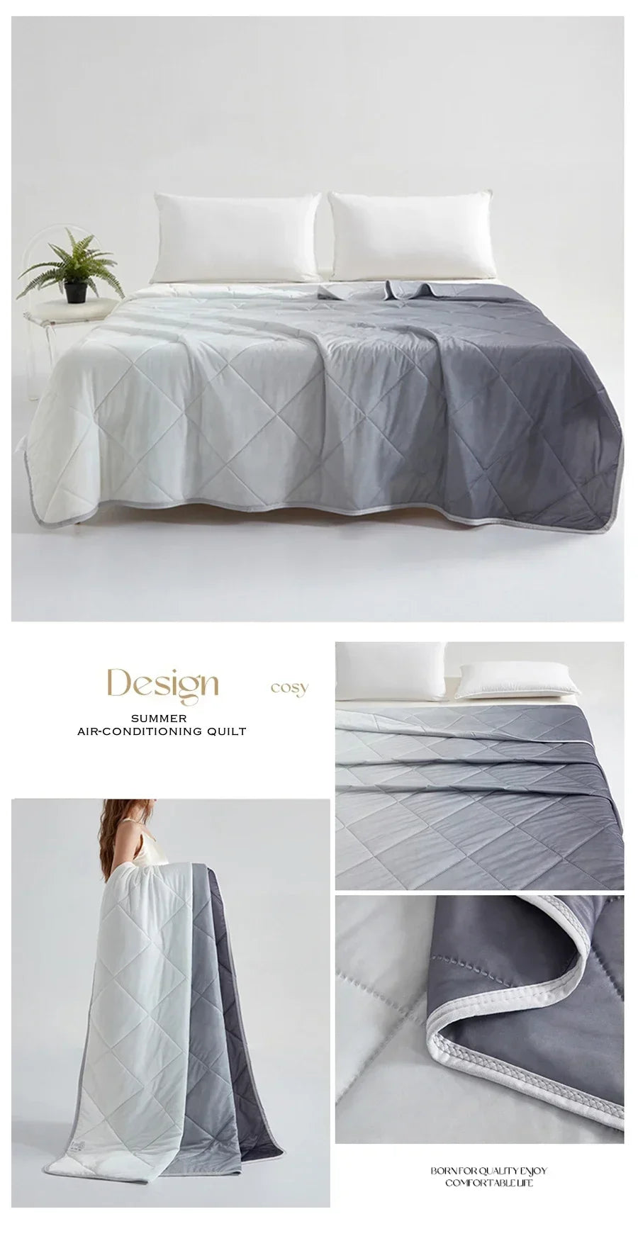 1PC High Quality Pure Color  Cooling Blankets  Lightweight, Breathable Summer Quilt with Double Side Cold Cooling Fabric 여름이불