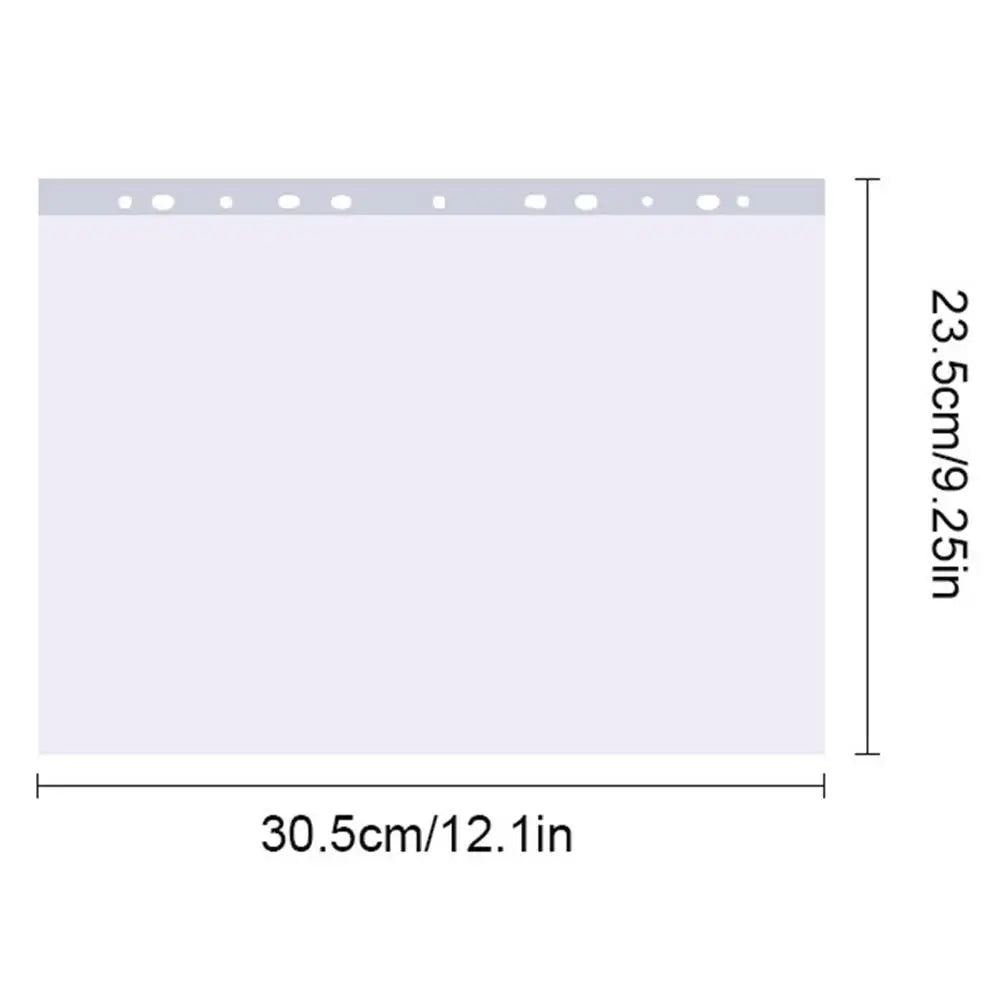 100pcs 11-hole A4 Clear Plastic Punched File Folders For Documents Sleeves Pocket File Sleeve Thin Document Office Supplies