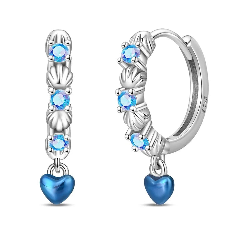 100% 925 Sterling Silver Colorful Butterfly Bee Ladybug Rainbow Flower Earrings For Women Fashion Birthday Party Jewelry Gifts