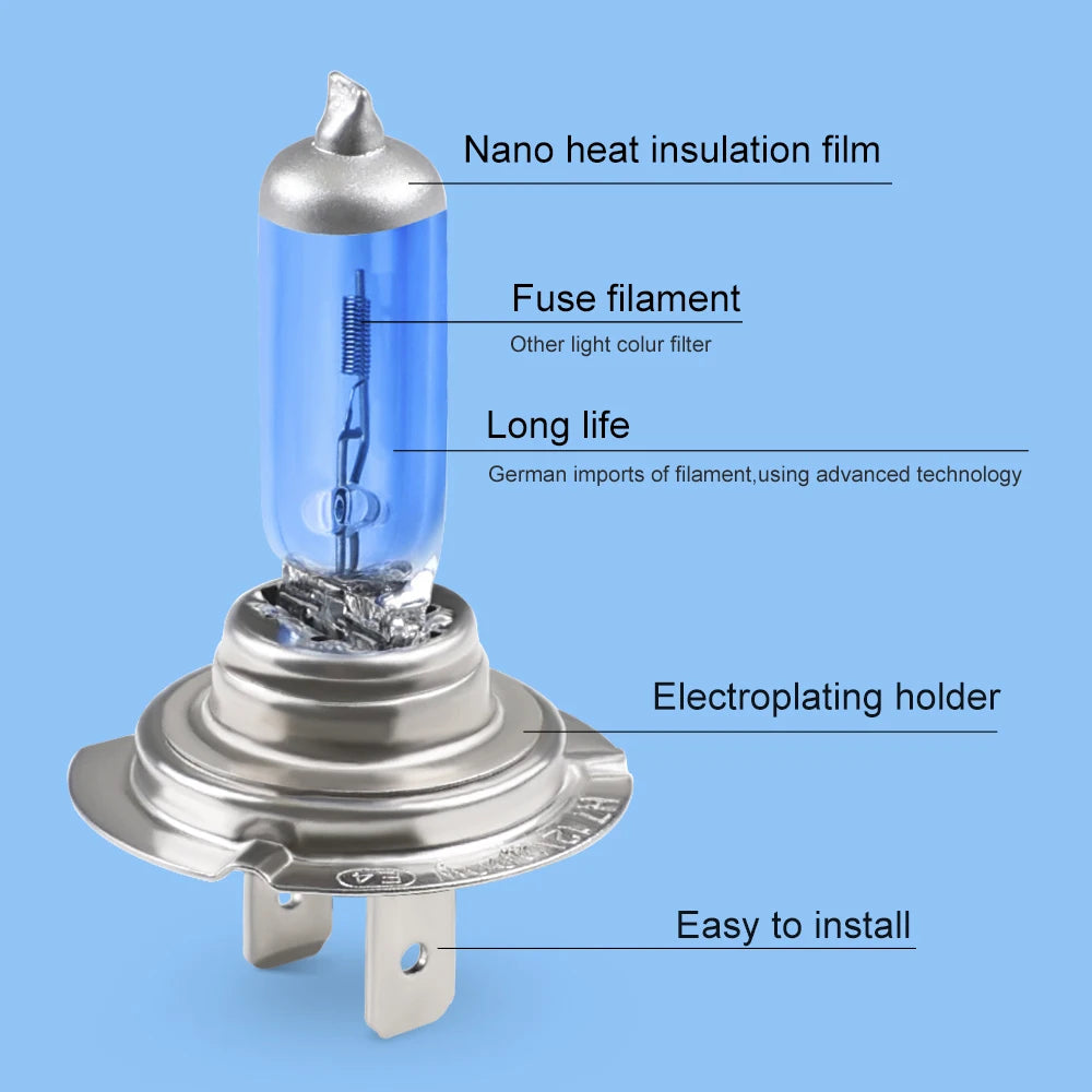 10PCS H7 12V 100W 6000K Xenon H7 Super White Halogen Car Light Source Bulbs Headlights Auto Lamp Parking Cars Phare Led Voiture