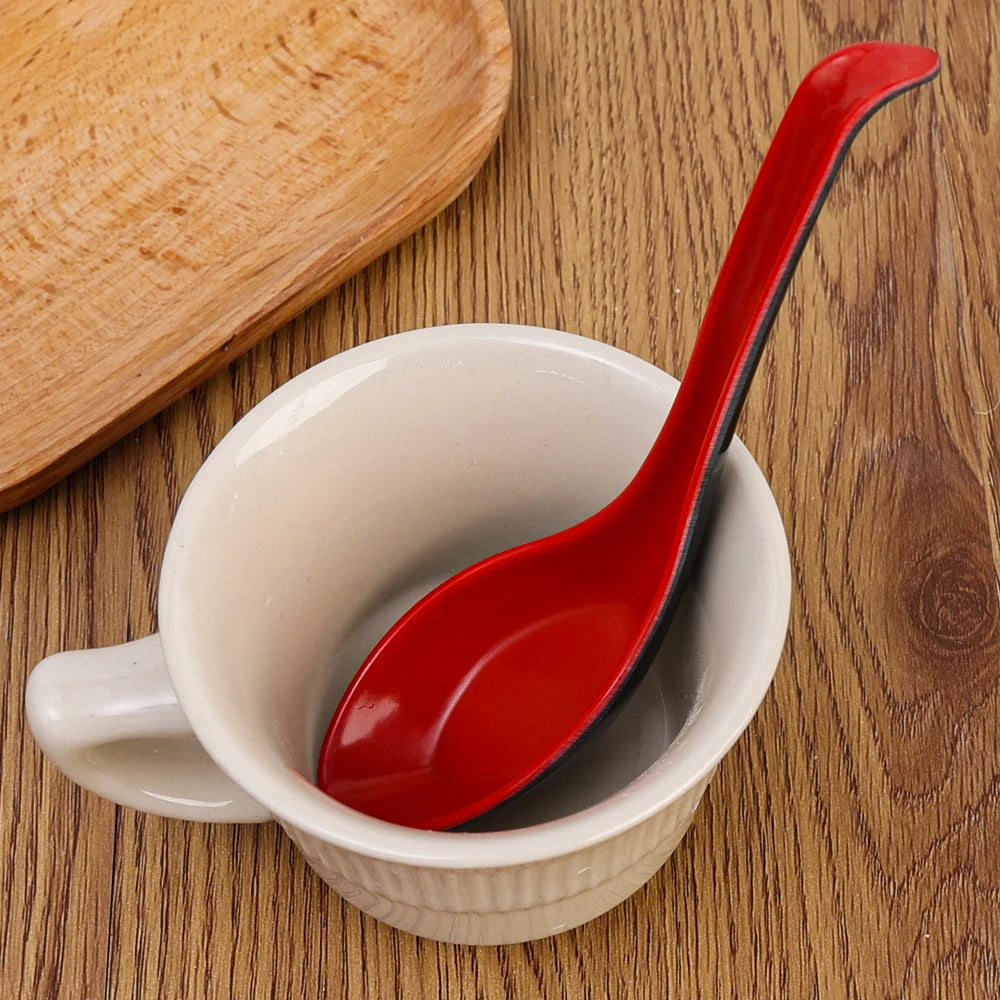 1/5/10pcs Mighty Porcelain Anti-Shock Spoons Japanese Rice Spoon Dumplings Porridge Soup Spoon  Restaurant Bar Kitchen Cutlery