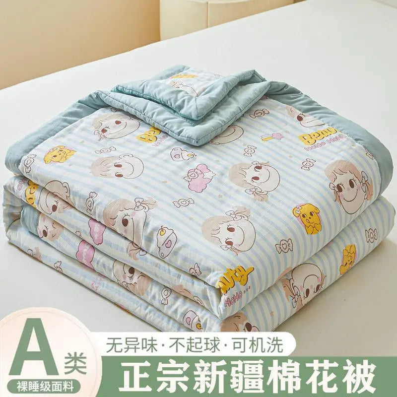 100% Cotton Summer Cooler Air-conditioning Nap Blanket Soy Fiber Comforter Quilt Core Super Soft Comfortable Antibacterial Quilt