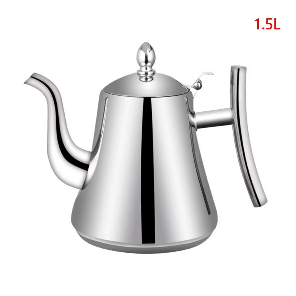 1.0L/1.5L/2.0L Thickened Stainless Steel Teapot Hotel Restaurant Household Induction Cooking Flower Tea Pot