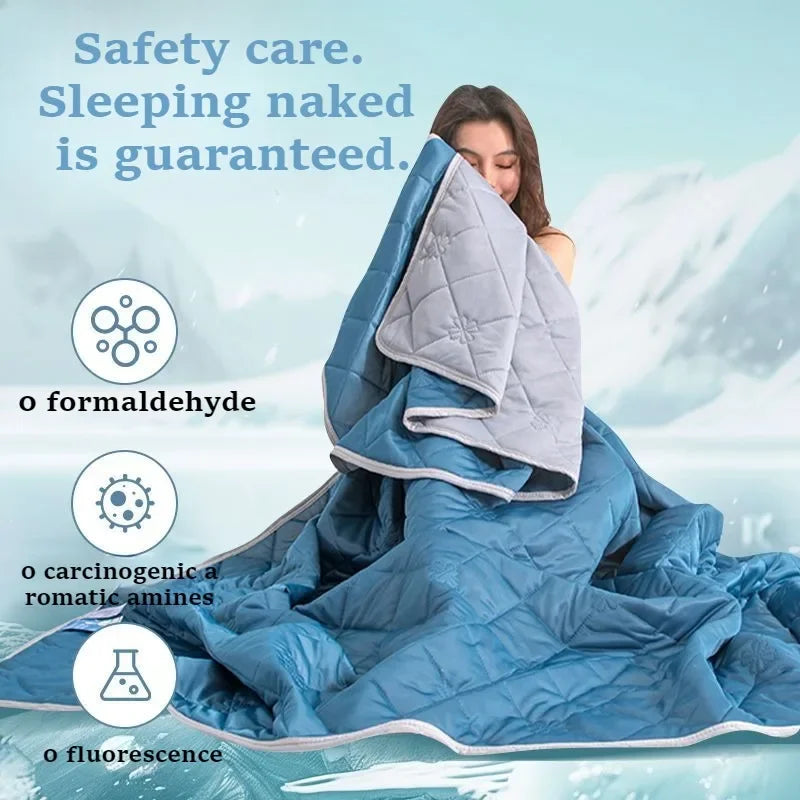 1pc Solid Color High-Quality  Summer Cooling Blanket, Lightweight, Breathable & Skin-Friendly for Hot Sleepers,Bedding 냉감이불/여름이불