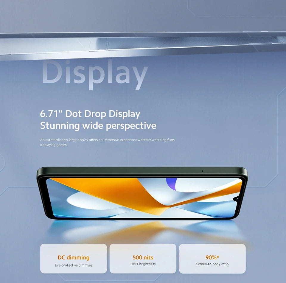 【Russian Version】POCO C61 Cellphone 5000mAh Battery MediaTek Helio G36 8MP Al dual camera 6.71" DotDrop display