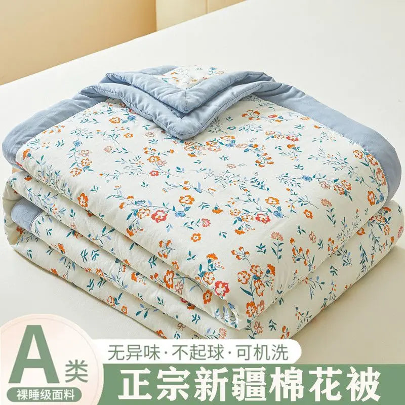 100% Cotton Summer Cooler Air-conditioning Nap Blanket Soy Fiber Comforter Quilt Core Super Soft Comfortable Antibacterial Quilt