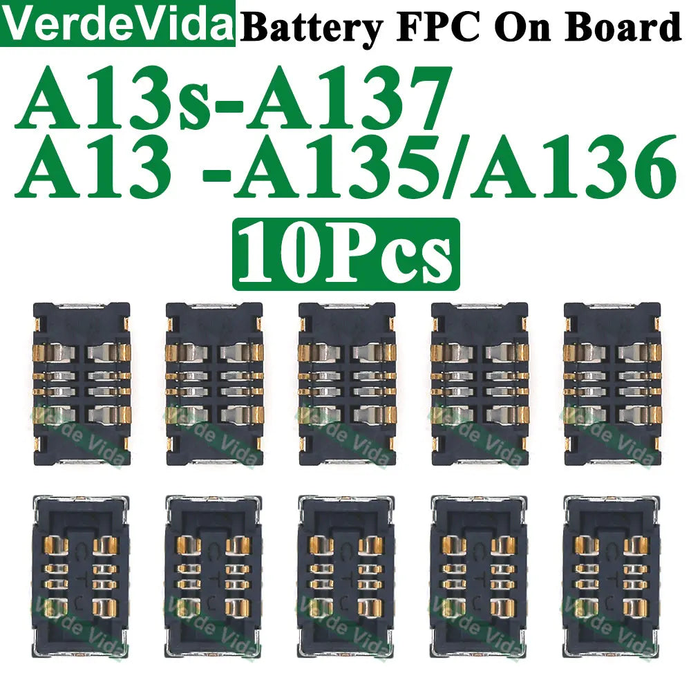 10Pcs Inner Battery FPC Connector Cilp Contact Plug On Board  For samsung A06 A55 A35 A54 A34 A33 A73 A13 A15 A16 A556 A356 A546