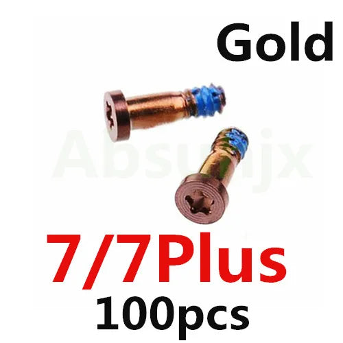 100pcs Back Cover Screw for iPhone X XS  11 12 13 Pro Max 5S 6 6S 7 8 Plus Bottom Dock Connector Five Star Pentalobe Screws