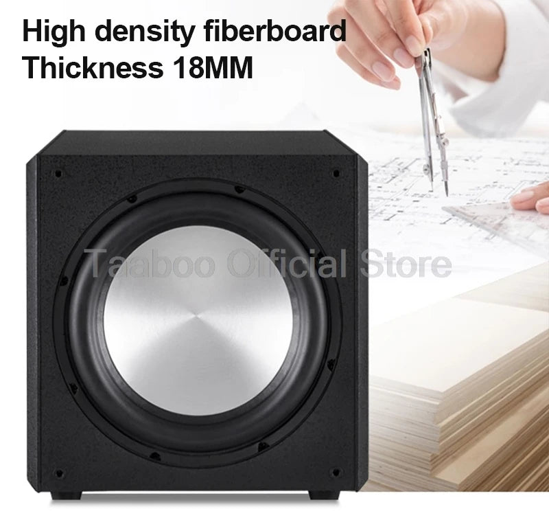 10/12 Inch Super Subwoofer High Power Speaker Active HiFi Wooden Subwoofer High Fidelity Home Theater Audio Amplifier Speaker
