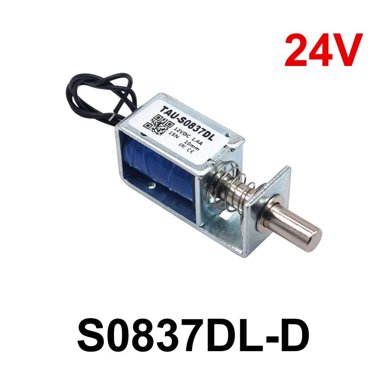 1PCS TAU-S0837DL DC 6V 12V 24V Electric Locks electromagnet stroke 10mm Magnetic Lock for the Cabinet door lock