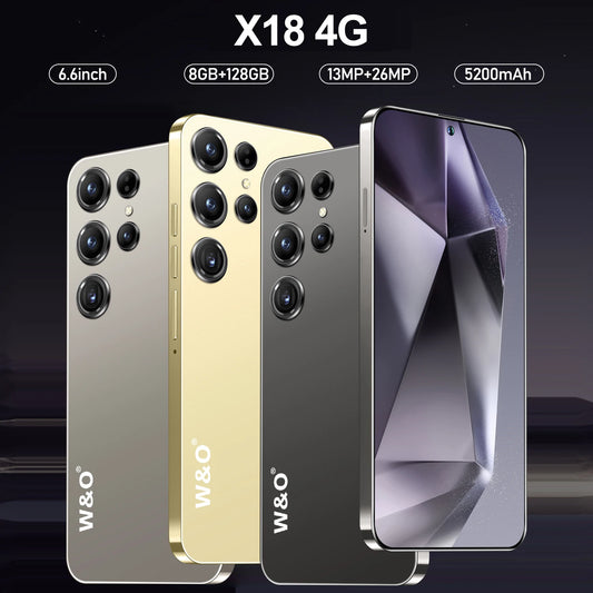 X18 Smartphone Android 6.6 inch 128GB ROM 8GB RAM 4G Network Dual SIM Cellphones Google Play Store 5200mah Mobile phones