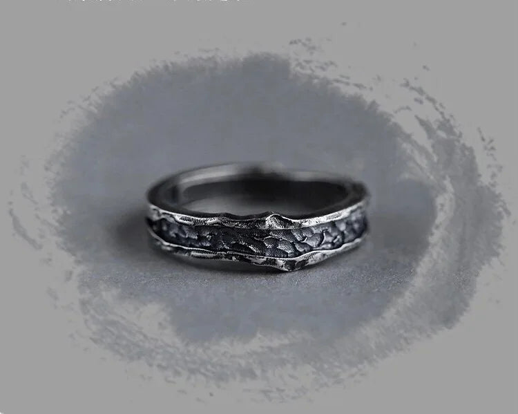 1 Pair New Trendy Abyss Couple Ring Simple Personality Cold Wind Ring Retro Old Student Men and Women Couple Ring Jewelry Gift