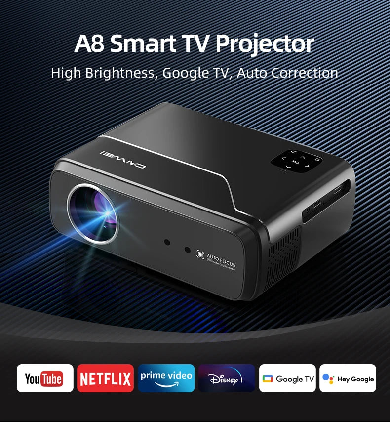 [Google TV/Android 14]4K Projector Full HD 1080P Home Theater Netflix-Licensed Outdoor Movie Smart Auto Focus Beam Projectors