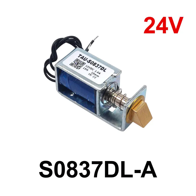 1PCS TAU-S0837DL DC 6V 12V 24V Electric Locks electromagnet stroke 10mm Magnetic Lock for the Cabinet door lock
