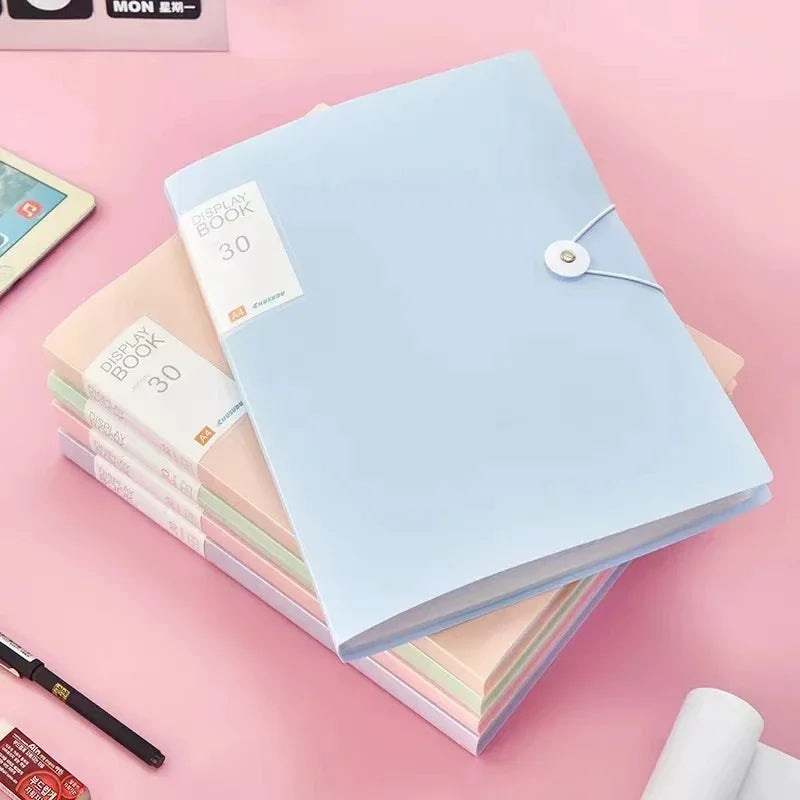 100-Pocket File Folder Display Book Plastic A4 Sheet Paper Document Holder, Letter Size Inserts File-N-View Business Presentatio