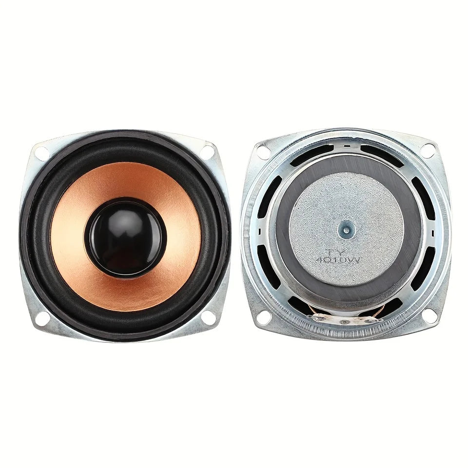 2 Pcs/lot 3 Inch Subwoofer Speaker Square 4 Ohm 10W 50 Core Magnetic Bronze Basin Midrange Woofer DIY Bluetooth Bass Loudspeaker