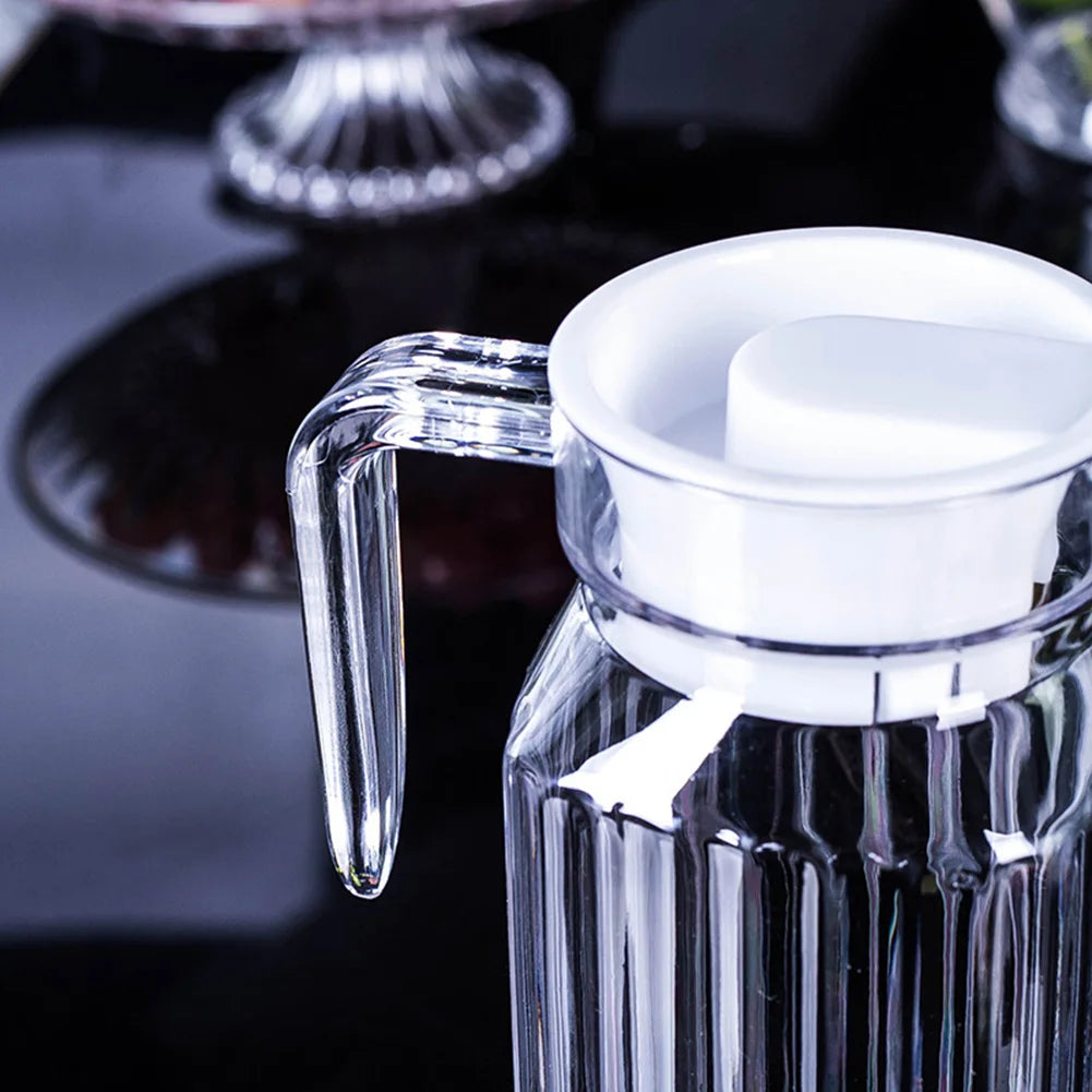 1pc 1.1L Water Juice Jug Pitcher PC Transparent Bottle With Lid Fridge Home Kitchen Drink Storage Pot 8.5x24cm