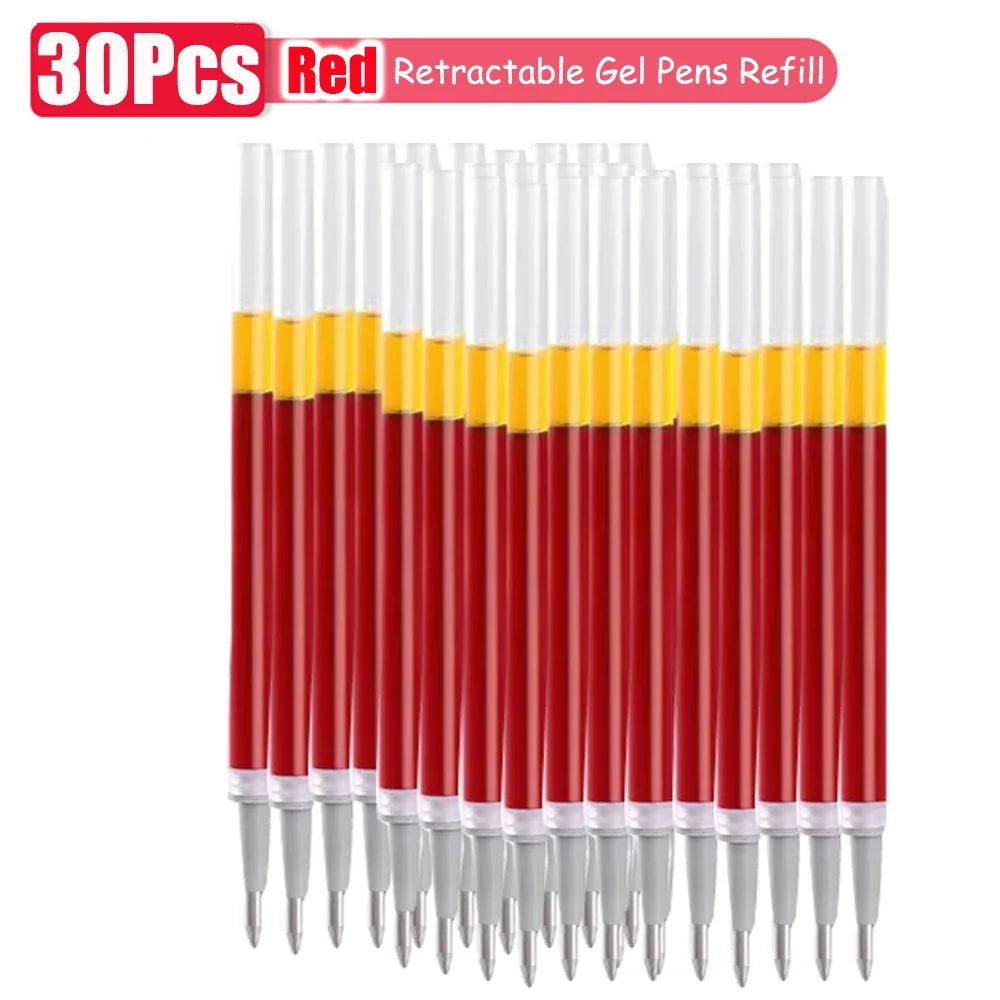 1-63Pc Retractable Gel Pens Set Black/red/blue Ink Ballpoint for Writing 0.5mm Refills Office Accessory School Supply Stationery