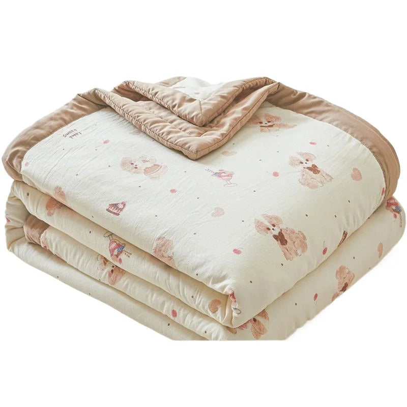 100% Cotton Summer Cooler Air-conditioning Nap Blanket Soy Fiber Comforter Quilt Core Super Soft Comfortable Antibacterial Quilt