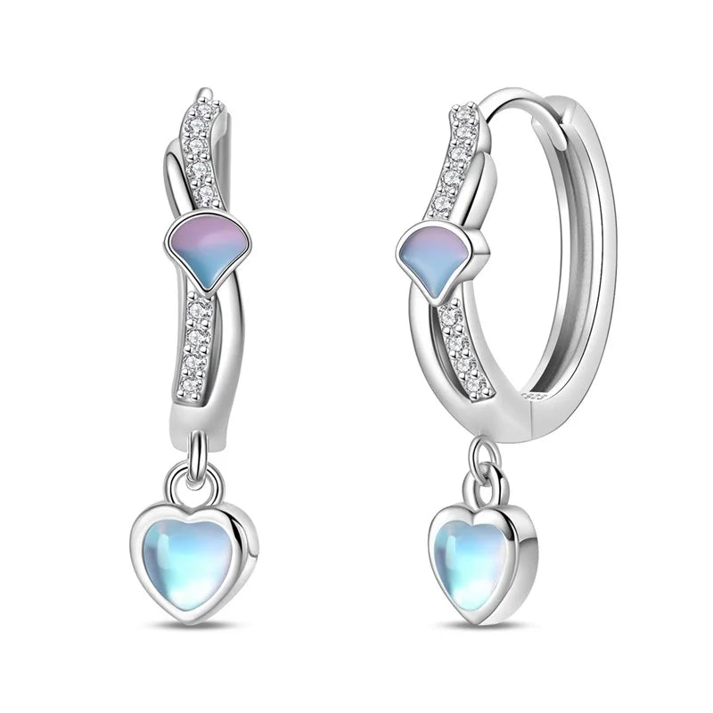 100% 925 Sterling Silver Colorful Butterfly Bee Ladybug Rainbow Flower Earrings For Women Fashion Birthday Party Jewelry Gifts