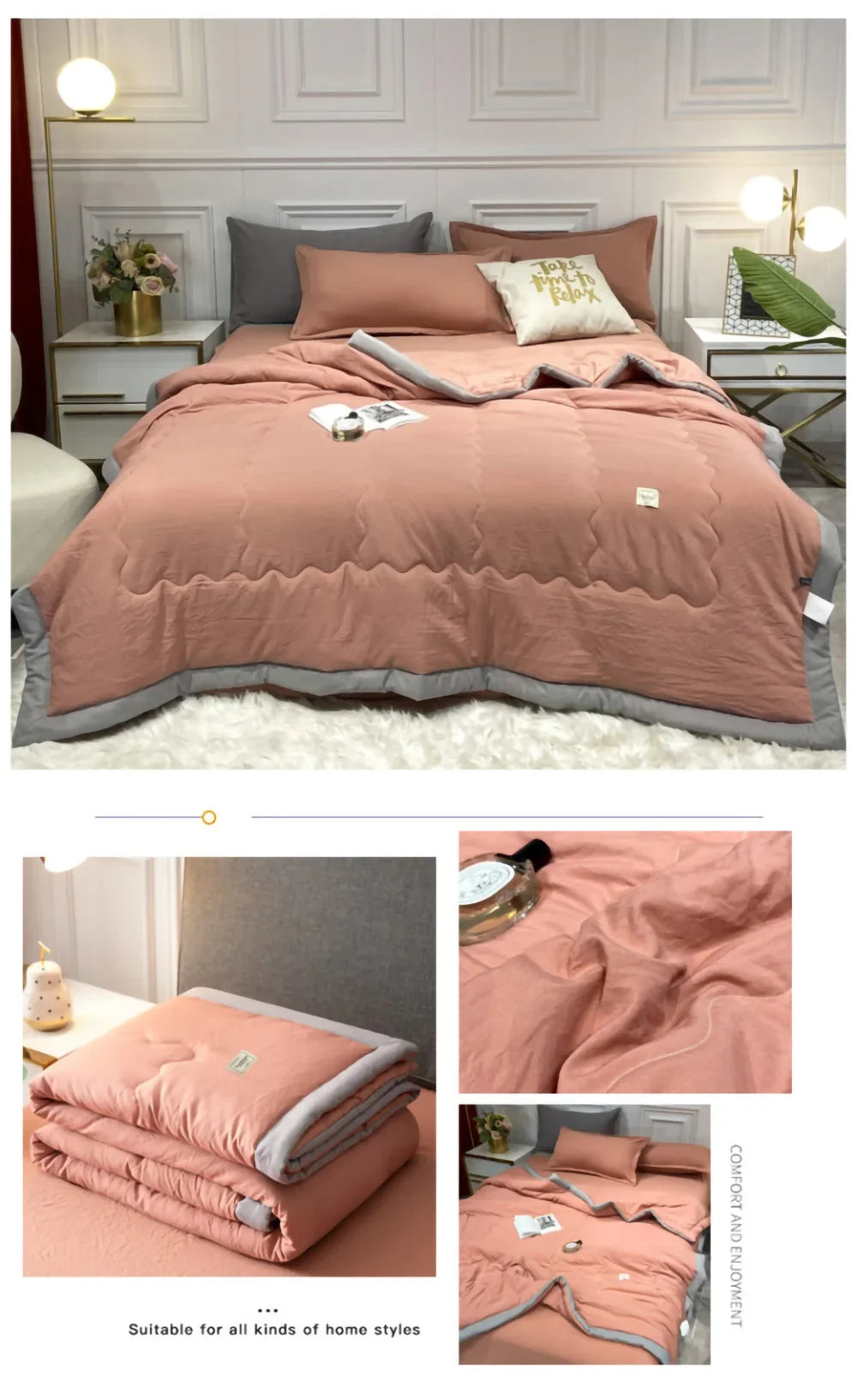 Zomer Airconditioning Quilt Gewassen Katoen Gooi Deken Quilten Dunne Dekbed Cooling Dekbed Gewatteerde Quilt Effen Kleur