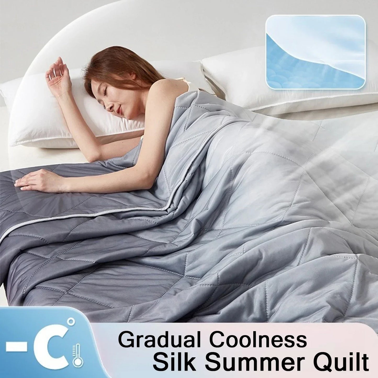 1PC High Quality Pure Color  Cooling Blankets  Lightweight, Breathable Summer Quilt with Double Side Cold Cooling Fabric 여름이불