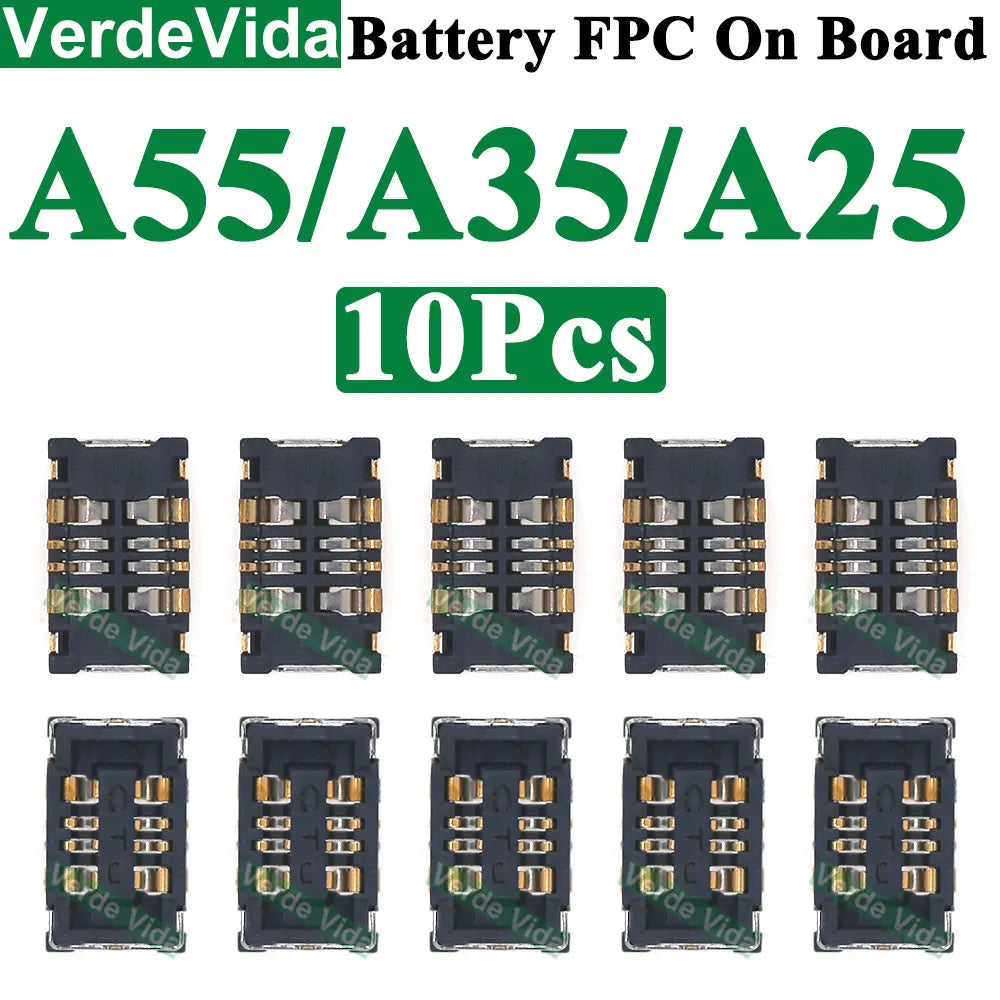 10Pcs Inner Battery FPC Connector Cilp Contact Plug On Board  For samsung A06 A55 A35 A54 A34 A33 A73 A13 A15 A16 A556 A356 A546