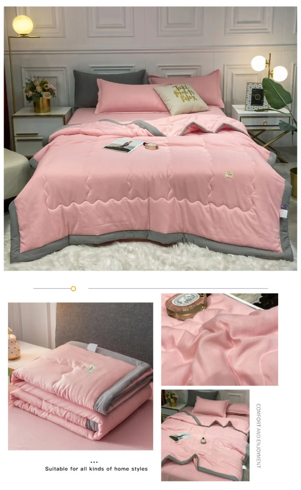 Zomer Airconditioning Quilt Gewassen Katoen Gooi Deken Quilten Dunne Dekbed Cooling Dekbed Gewatteerde Quilt Effen Kleur