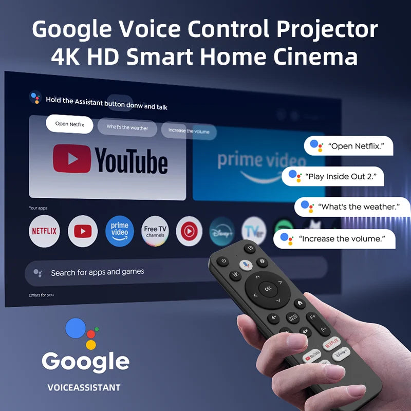 [Google TV/Android 14]4K Projector Full HD 1080P Home Theater Netflix-Licensed Outdoor Movie Smart Auto Focus Beam Projectors