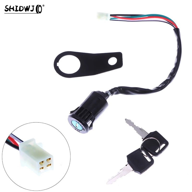 1 Set Universal Motorcycle Start The Ignition Switch Lock Key With Bracket For Most 50cc 70cc 90cc 110cc 150cc Accessories