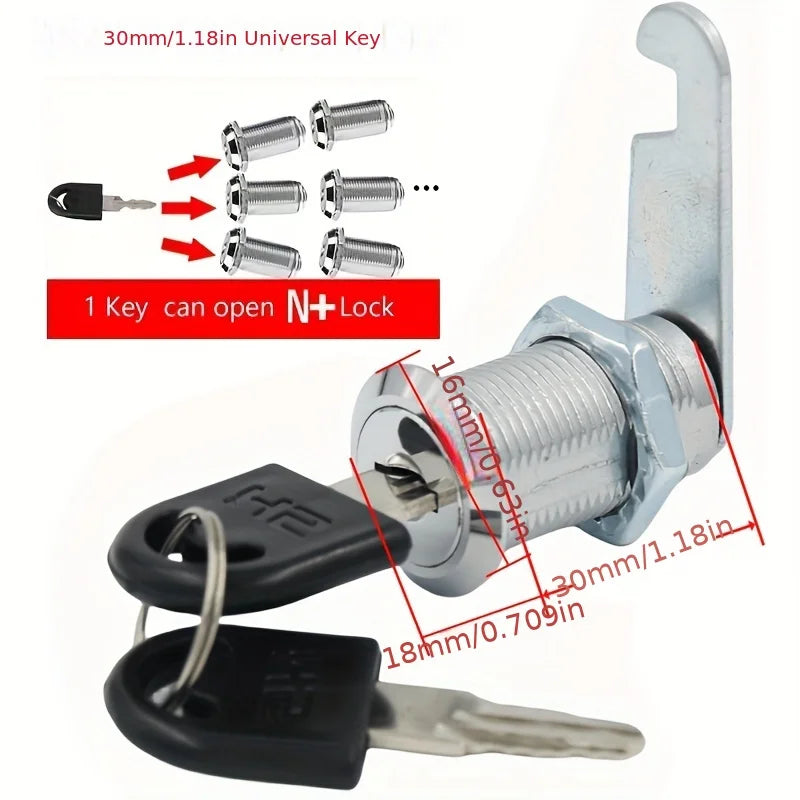 16/20/25/30/38mm Cam Lock High Quality Mail Box File Cabinet Desk Drawer Lock with 2 Keys DIY Cabinet Tools