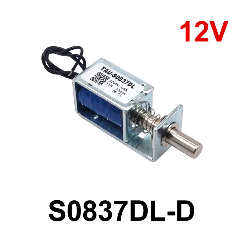 1PCS TAU-S0837DL DC 6V 12V 24V Electric Locks electromagnet stroke 10mm Magnetic Lock for the Cabinet door lock