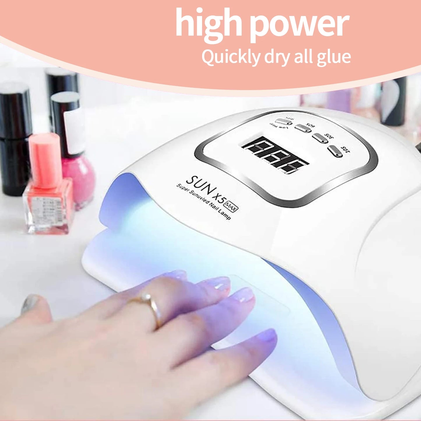X5 MAX UV LED Nail Lamp - Professional Nail Dryer for Gel Nail Lamp Fast Curing at Home