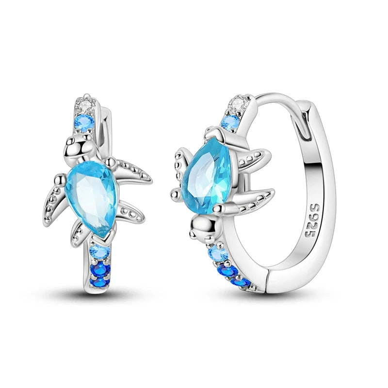 100% 925 Sterling Silver Colorful Butterfly Bee Ladybug Rainbow Flower Earrings For Women Fashion Birthday Party Jewelry Gifts
