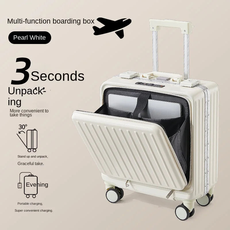 16 18 20 inch Boarding Box Front Opening Rolling Luggage Computer Laptop Layer Mini Travel Bag Cabin Trolley Case
