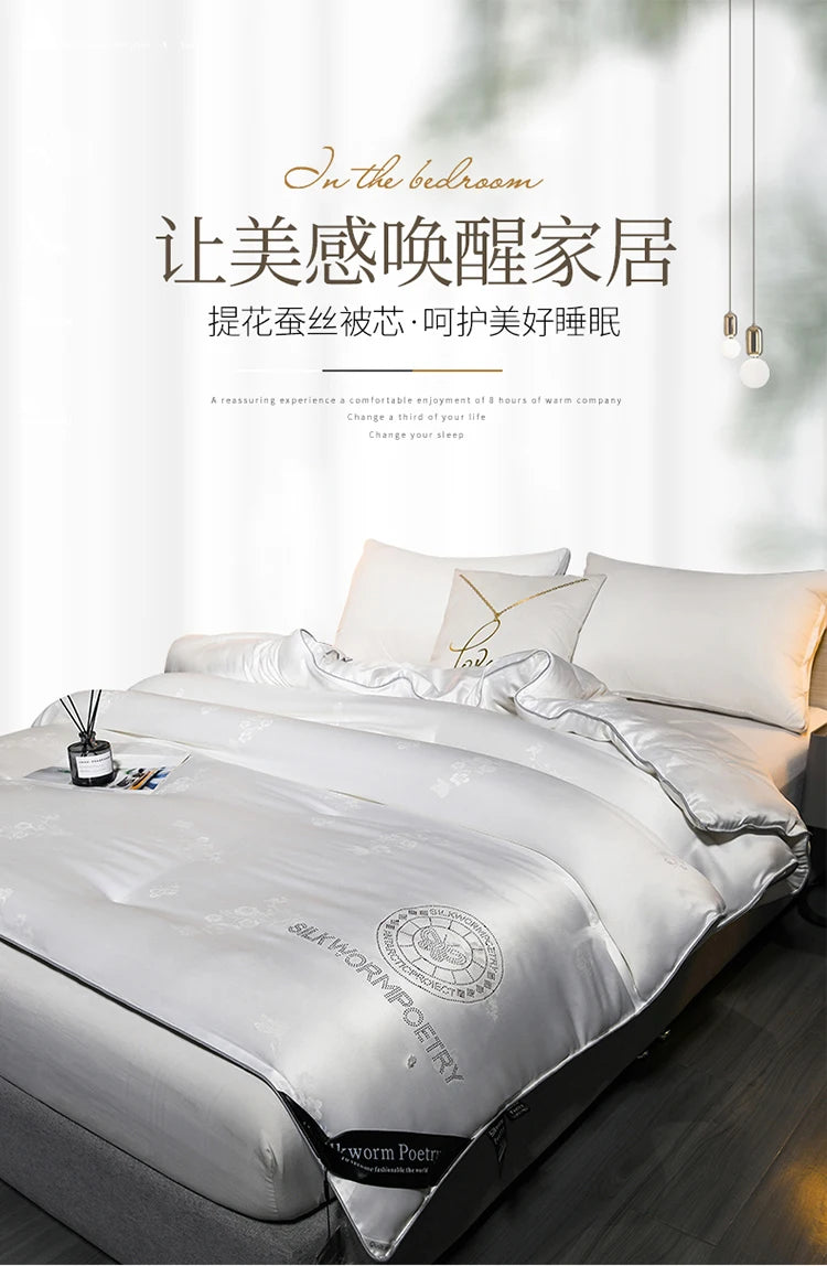100% silk quilt natural mulberry silk spring autumn comforter thickened winter warm blanket fashion high end summer silk quilt