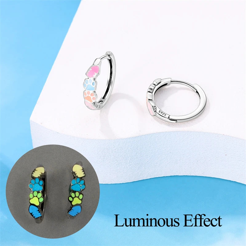 100% 925 Sterling Silver Colorful Butterfly Bee Ladybug Rainbow Flower Earrings For Women Fashion Birthday Party Jewelry Gifts