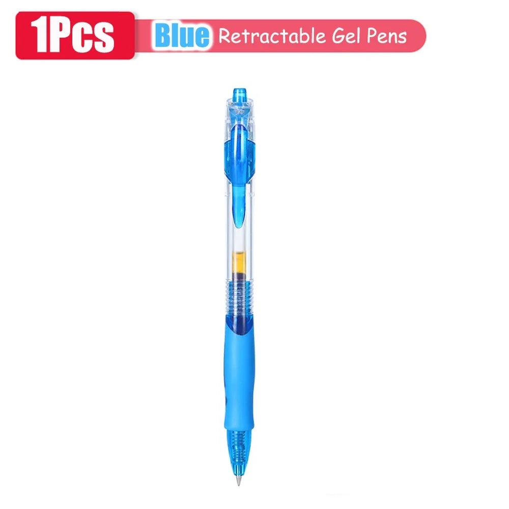 1-63Pc Retractable Gel Pens Set Black/red/blue Ink Ballpoint for Writing 0.5mm Refills Office Accessory School Supply Stationery