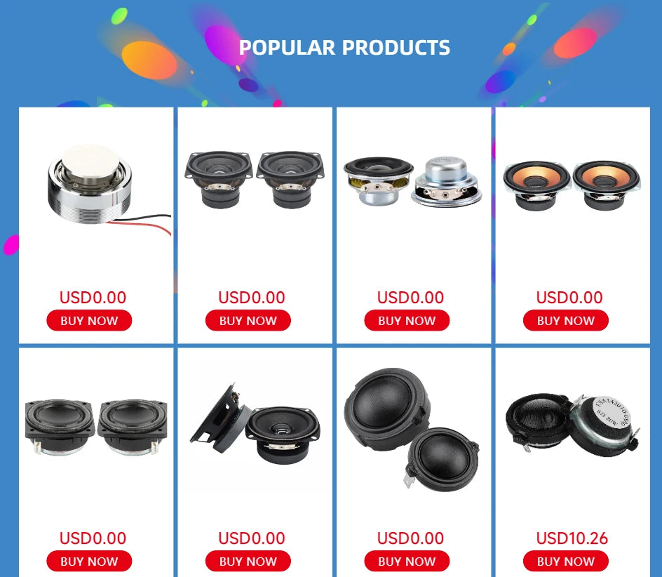 2 Pcs/lot 3 Inch Subwoofer Speaker Square 4 Ohm 10W 50 Core Magnetic Bronze Basin Midrange Woofer DIY Bluetooth Bass Loudspeaker