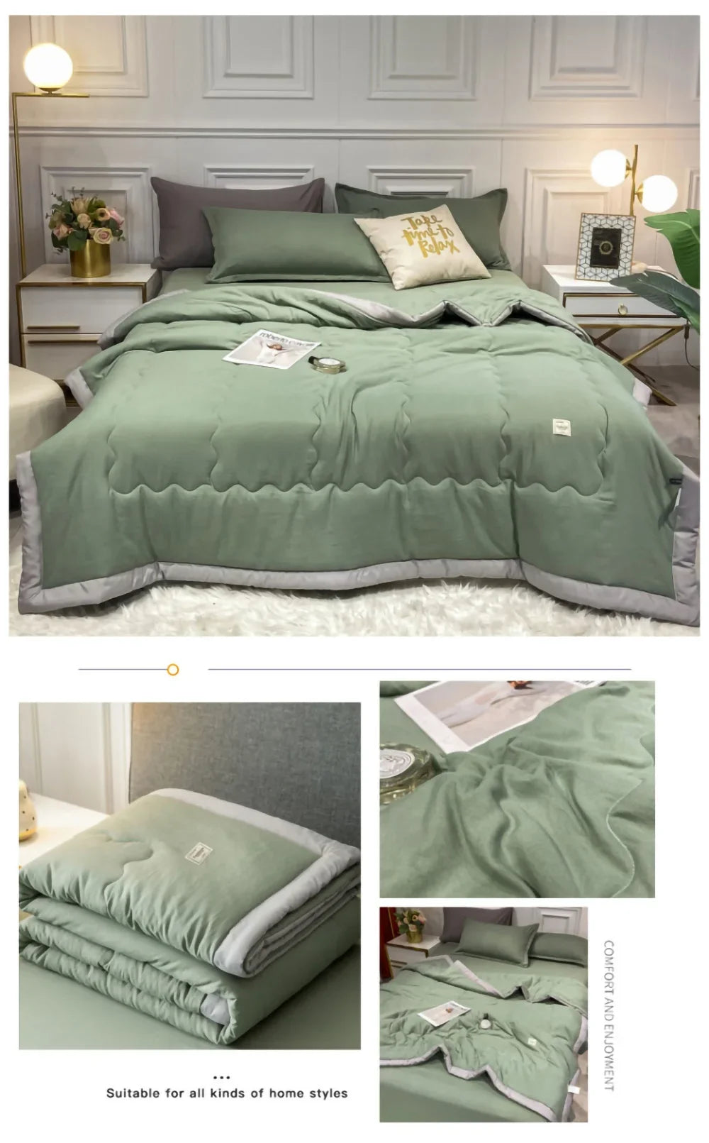 Zomer Airconditioning Quilt Gewassen Katoen Gooi Deken Quilten Dunne Dekbed Cooling Dekbed Gewatteerde Quilt Effen Kleur