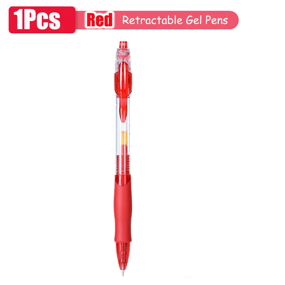 1-63Pc Retractable Gel Pens Set Black/red/blue Ink Ballpoint for Writing 0.5mm Refills Office Accessory School Supply Stationery
