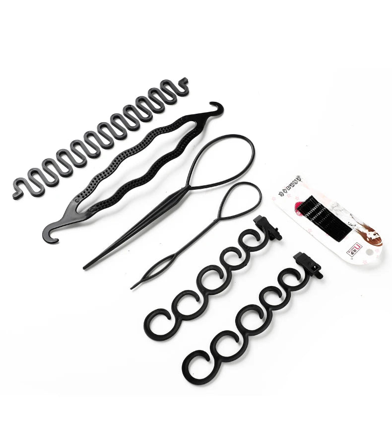 1/2/3/4pcs/set Ponytail Hair Styling Tools Ponytail Holder Topsy Loops Hair Bun Maker Braids Beauty Makeup Hairdressing Braiders