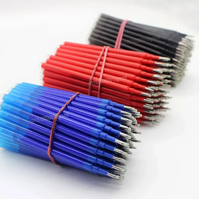 0.7mm 0.5mm Tip Retractable Erasable Gel Pen Refill Large Capacity 8 Color Ink Cartridge Rods Washable Handle Writing Stationery