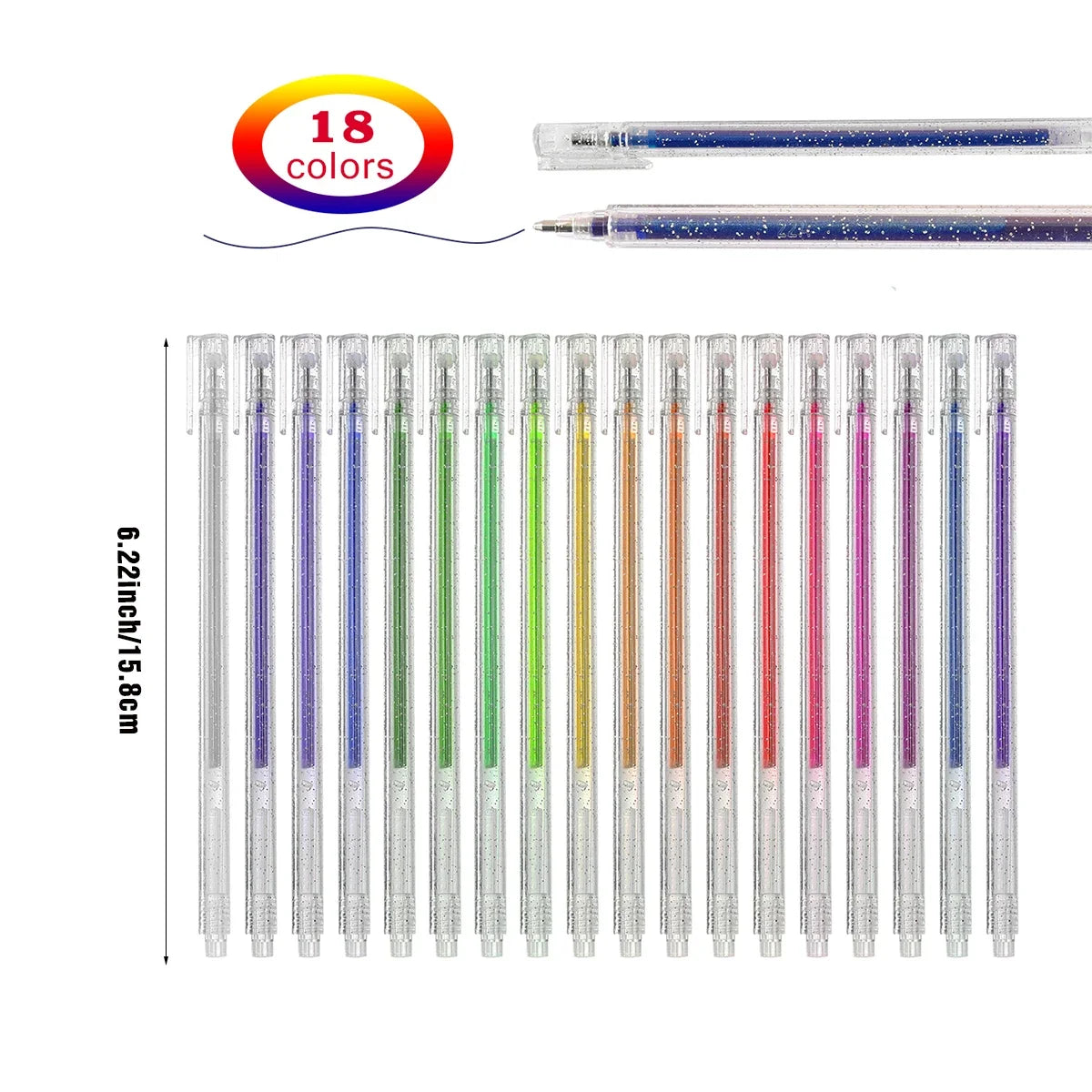 12pcs Glitter Gel Pen Set with 12 color ink refill suitable for children adult coloring, journaling, art drawing, book doo