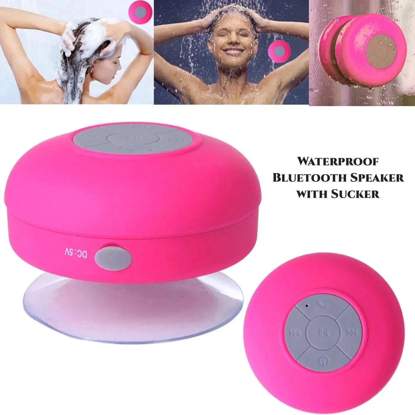 Wireless Bluetooth Waterproof Speaker With Suction Cup Sound For Car, Shower Sound