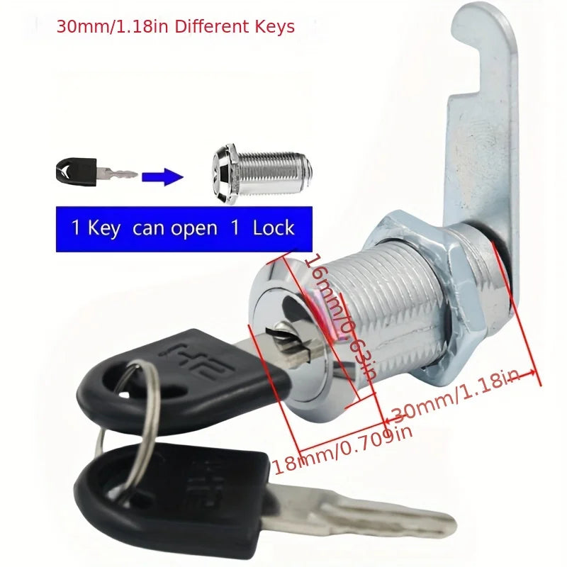 16/20/25/30/38mm Cam Lock High Quality Mail Box File Cabinet Desk Drawer Lock with 2 Keys DIY Cabinet Tools