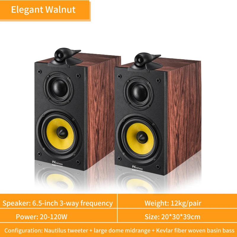 140W High-Power 6.5-inch Speaker Three-Way Bookshelf Speaker Hifi Fever 2.0 Audio Passive Home Theater Enthusiast Speaker 8Ω