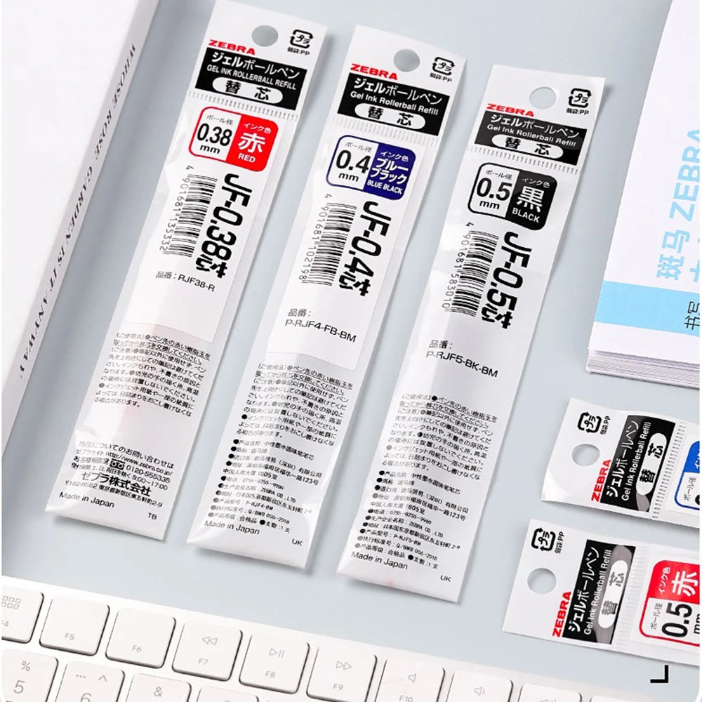 10pcs Japan ZEBRA Zebra Pen Refill JF-0.3/0.38/0.4/0.5/0.7mm JJ15 Press Neutral Pen Refill Black Blue Red School Stationery
